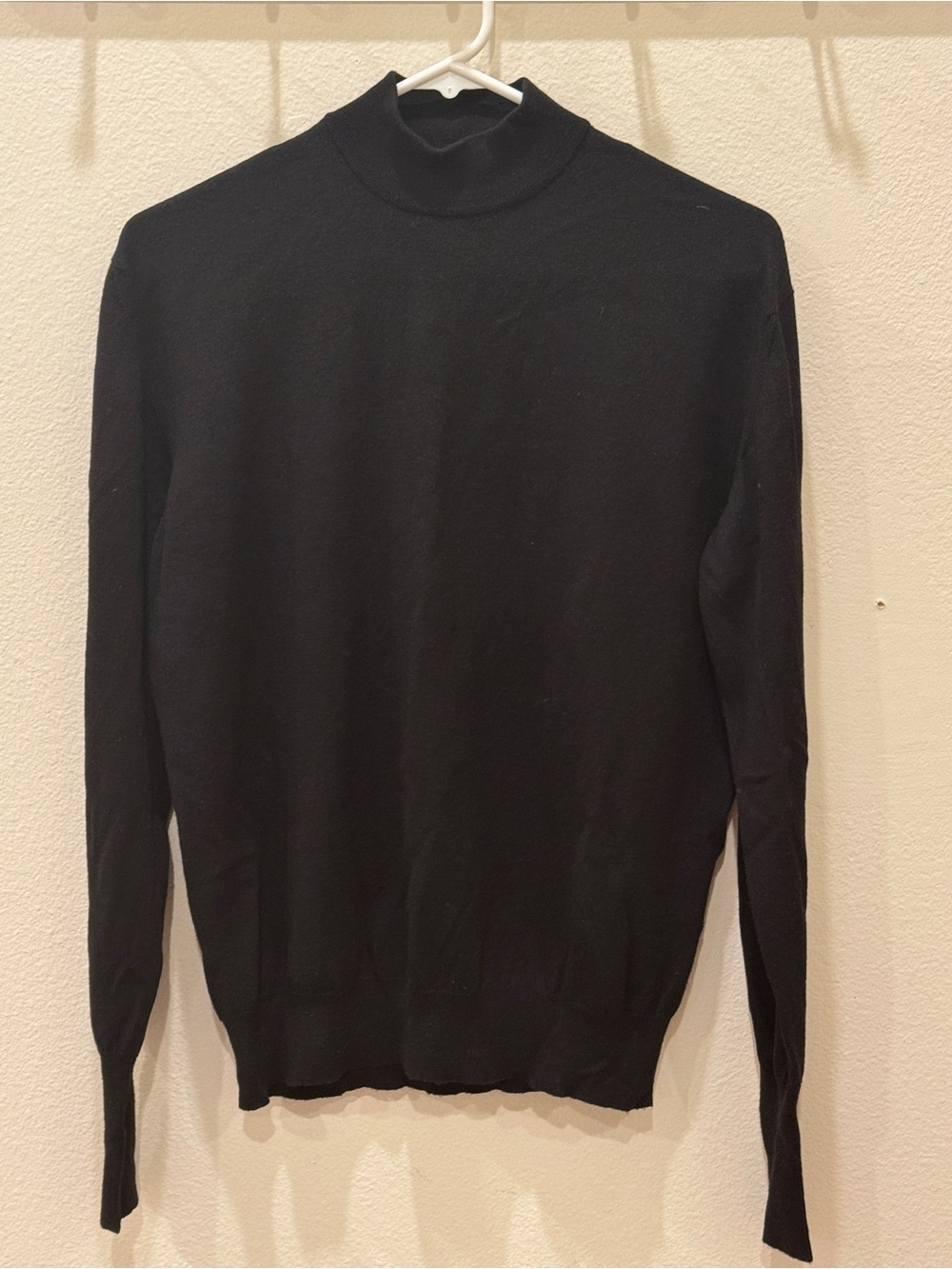 Ermenegildo Zegna Black Pure Lana Wool Mock Neck Sweater Made in Italy, L (52)